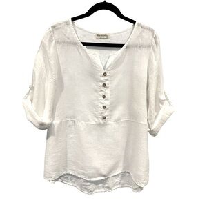 Terzo Millenio 100%‎ Linen Blouse Tunic L